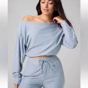 Fabletics Cloud Jersey Off-Shoulder Sweater